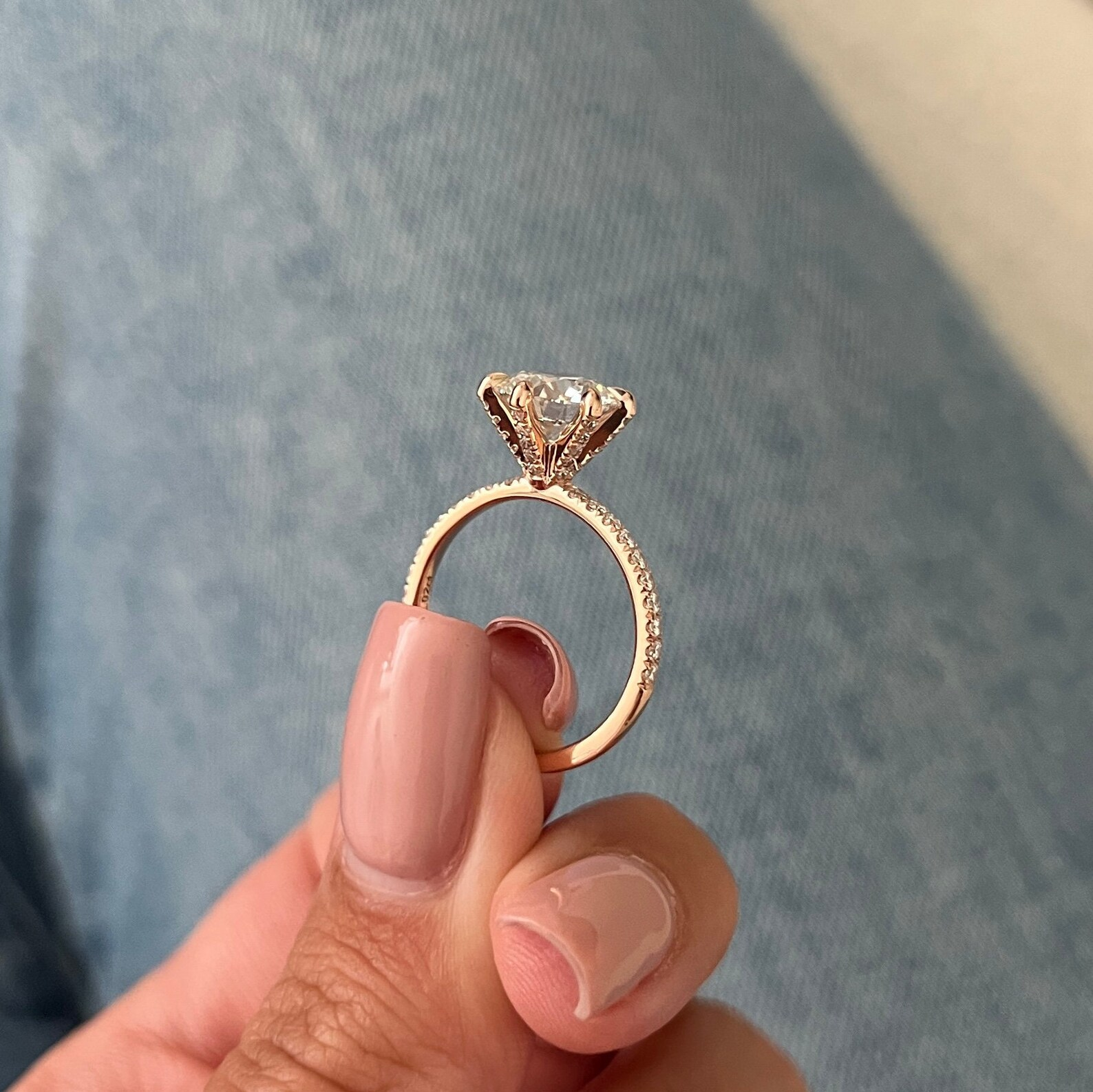 Round Halo, Pave & Split Shank Engagement Ring – 1.93 CT Lab Grown Diamond