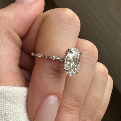 Round Halo, Pave & Split Shank Engagement Ring – 1.93 CT Lab Grown Diamond