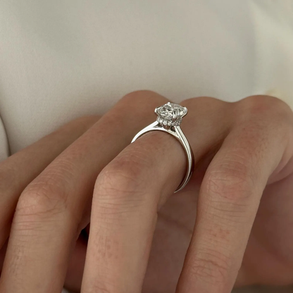 Round Halo, Pave & Split Shank Engagement Ring – 1.93 CT Lab Grown Diamond