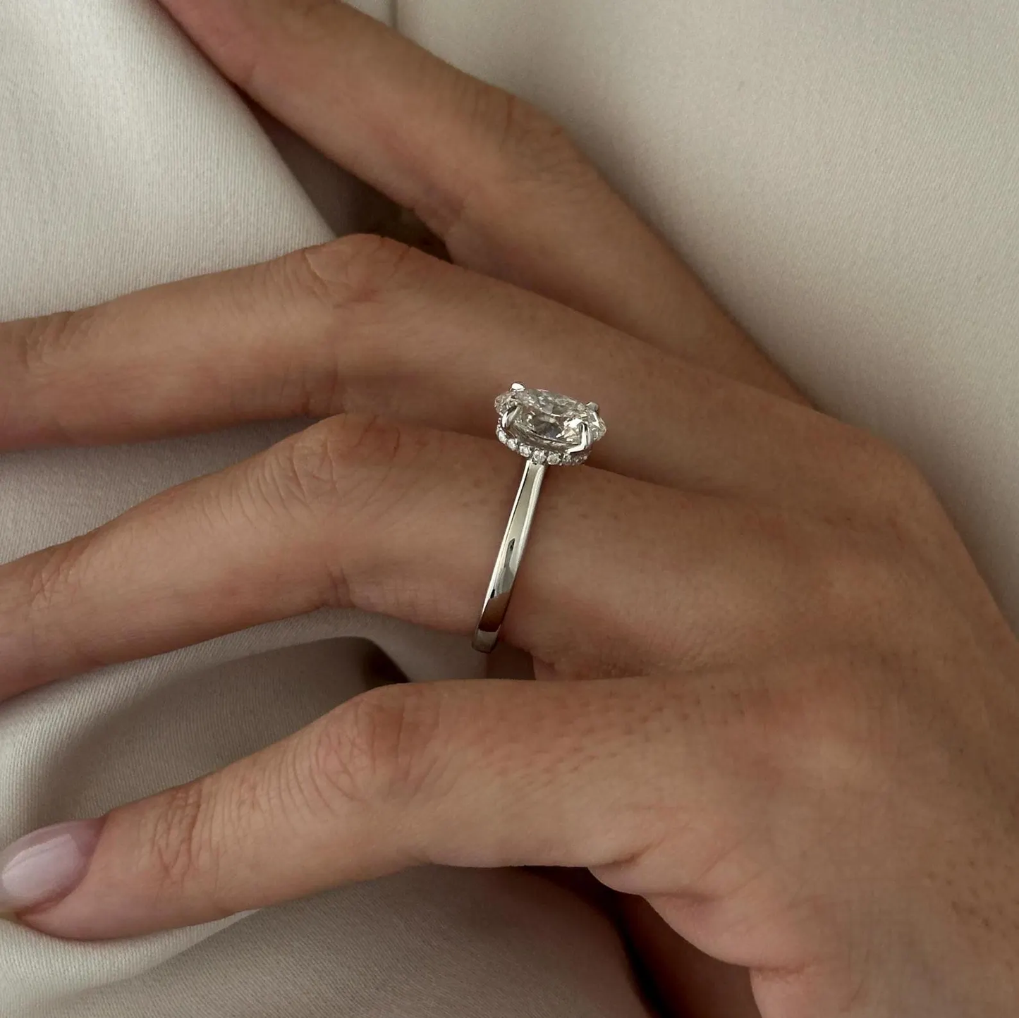 Round Halo, Pave & Split Shank Engagement Ring – 1.93 CT Lab Grown Diamond
