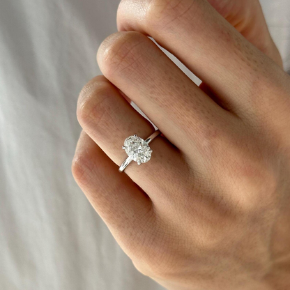 Round Halo, Pave & Split Shank Engagement Ring – 1.93 CT Lab Grown Diamond
