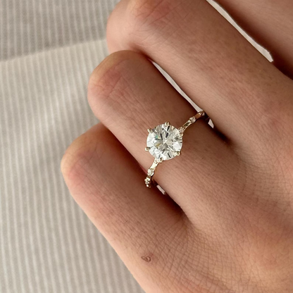Round Halo, Pave & Split Shank Engagement Ring – 1.93 CT Lab Grown Diamond