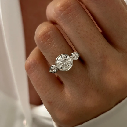 Round Halo, Pave & Split Shank Engagement Ring – 1.93 CT Lab Grown Diamond