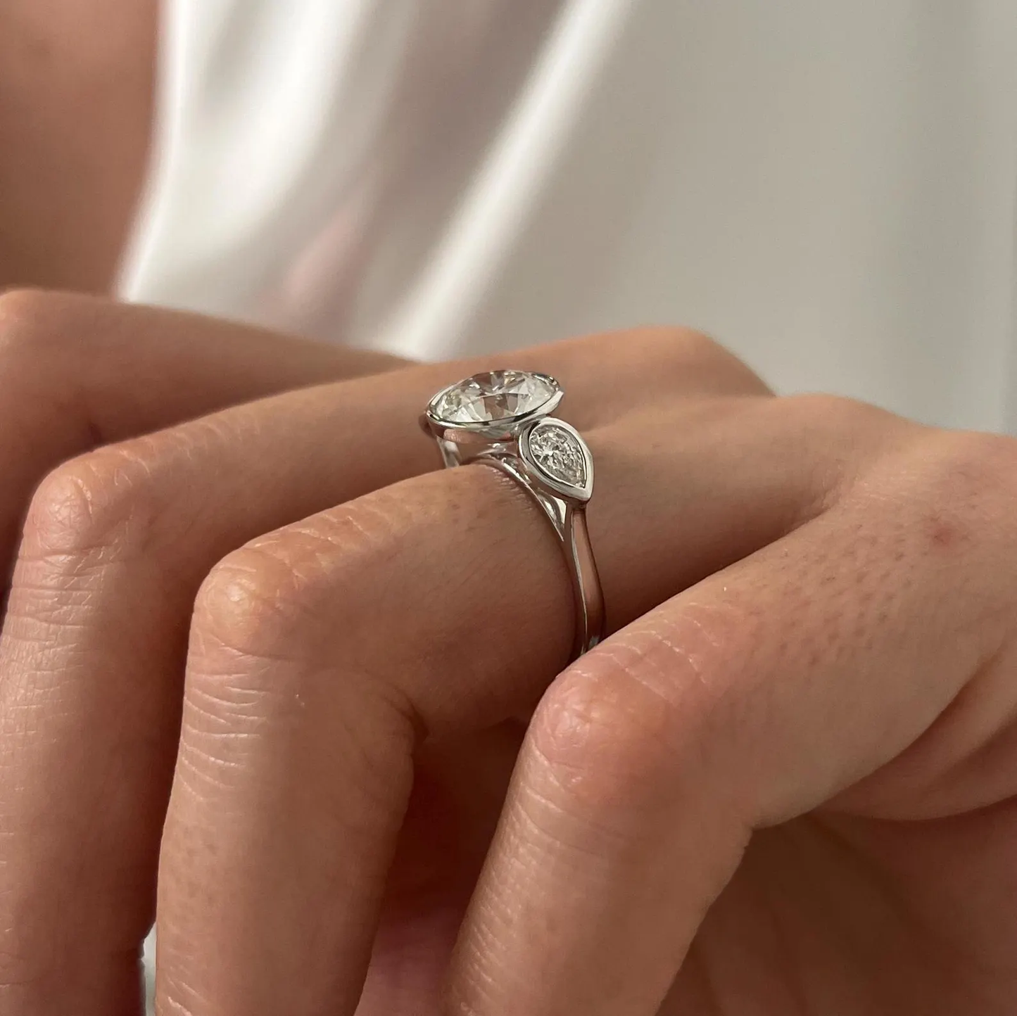 Round Halo, Pave & Split Shank Engagement Ring – 1.93 CT Lab Grown Diamond