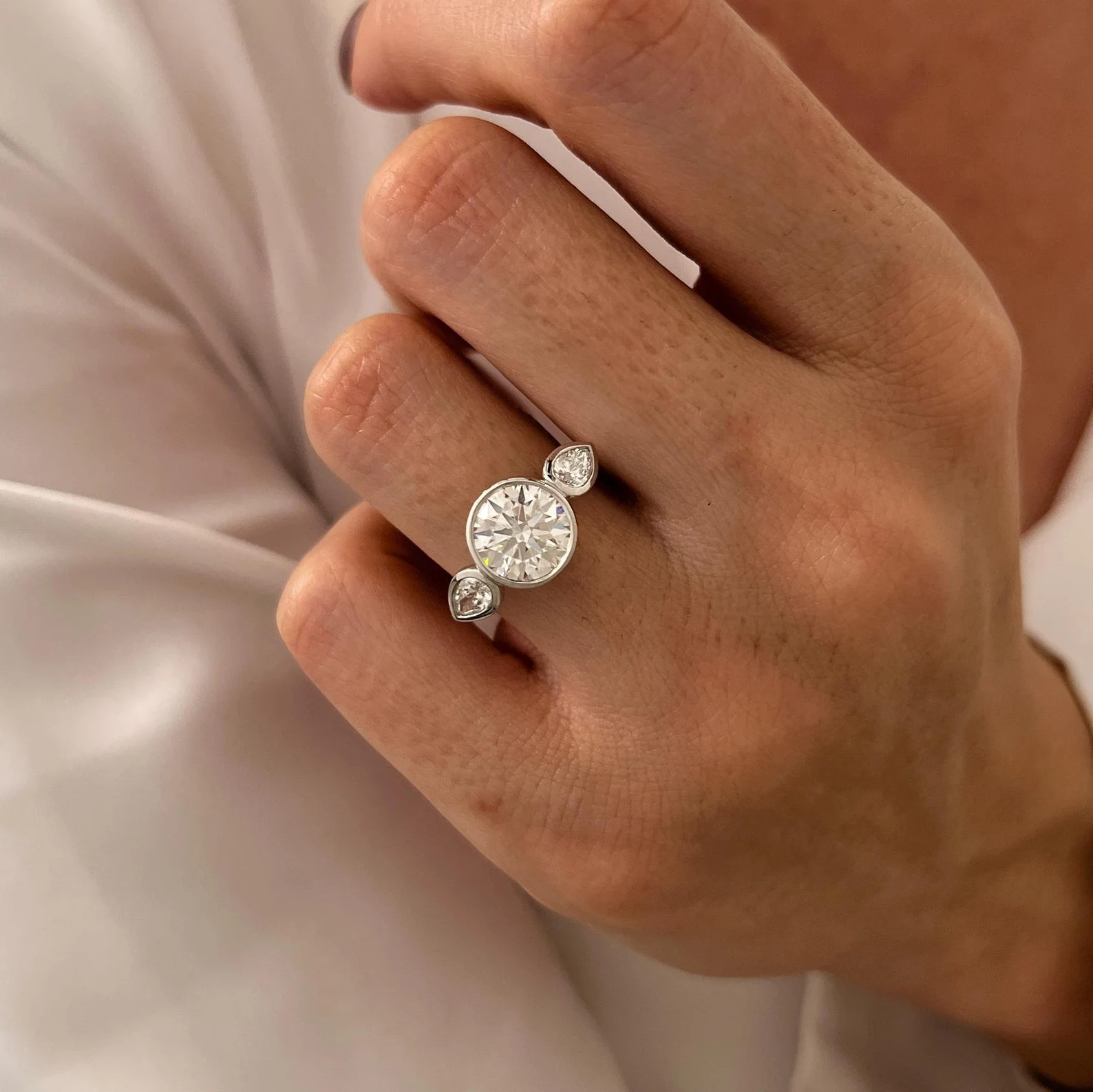 Round Halo, Pave & Split Shank Engagement Ring – 1.93 CT Lab Grown Diamond