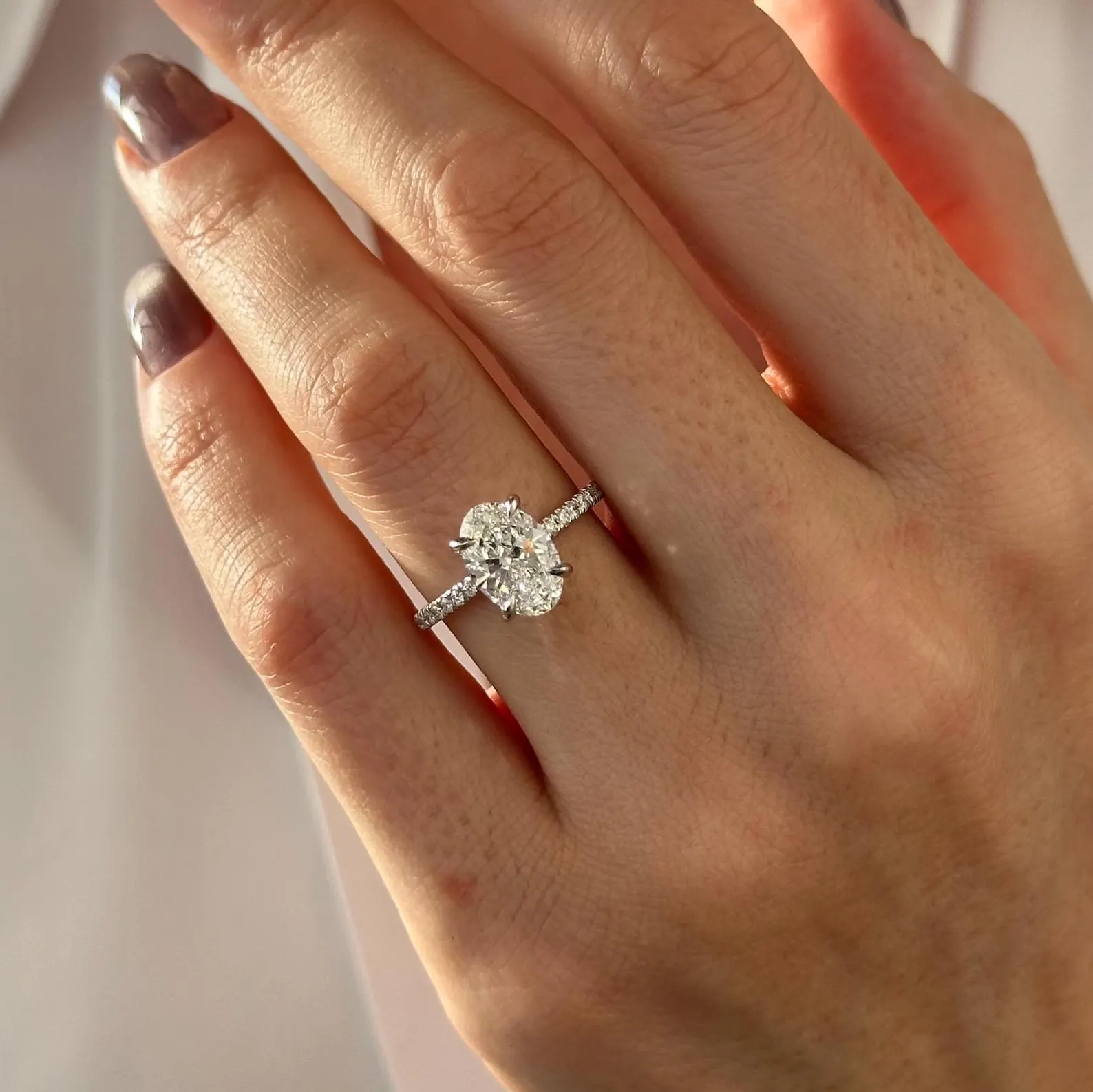 Round Halo, Pave & Split Shank Engagement Ring – 1.93 CT Lab Grown Diamond