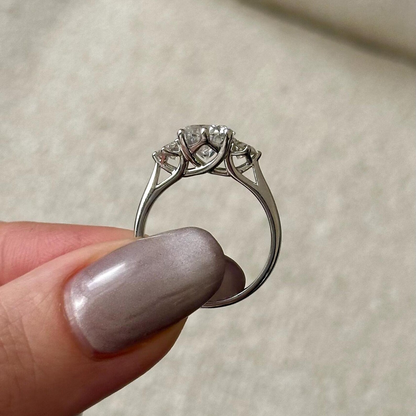 Round Halo, Pave & Split Shank Engagement Ring – 1.93 CT Lab Grown Diamond