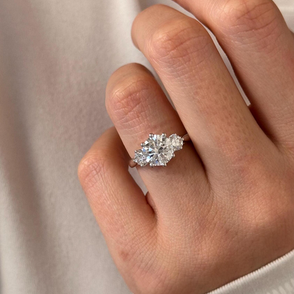 Round Halo, Pave & Split Shank Engagement Ring – 1.93 CT Lab Grown Diamond