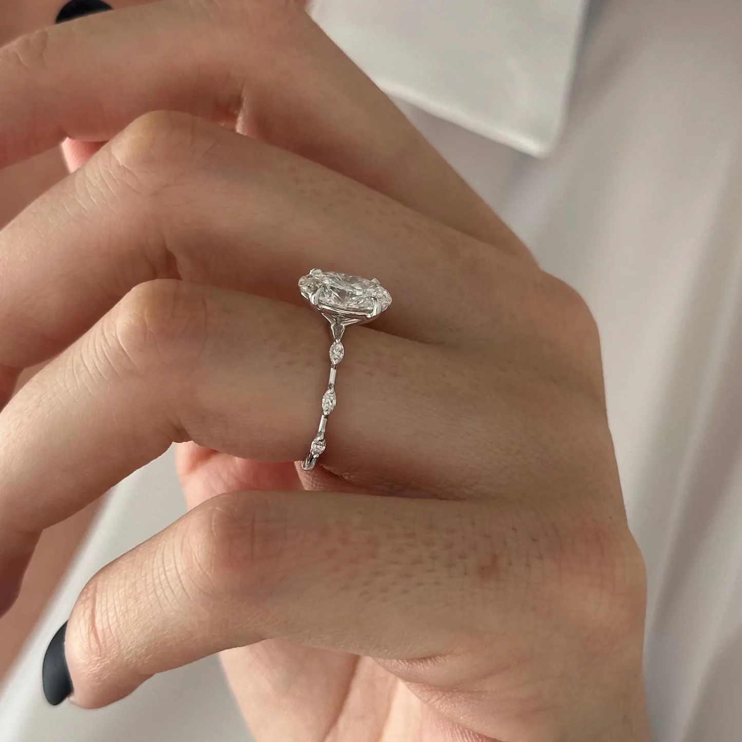 Round Halo, Pave & Split Shank Engagement Ring – 1.93 CT Lab Grown Diamond