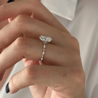 Round Halo, Pave & Split Shank Engagement Ring – 1.93 CT Lab Grown Diamond