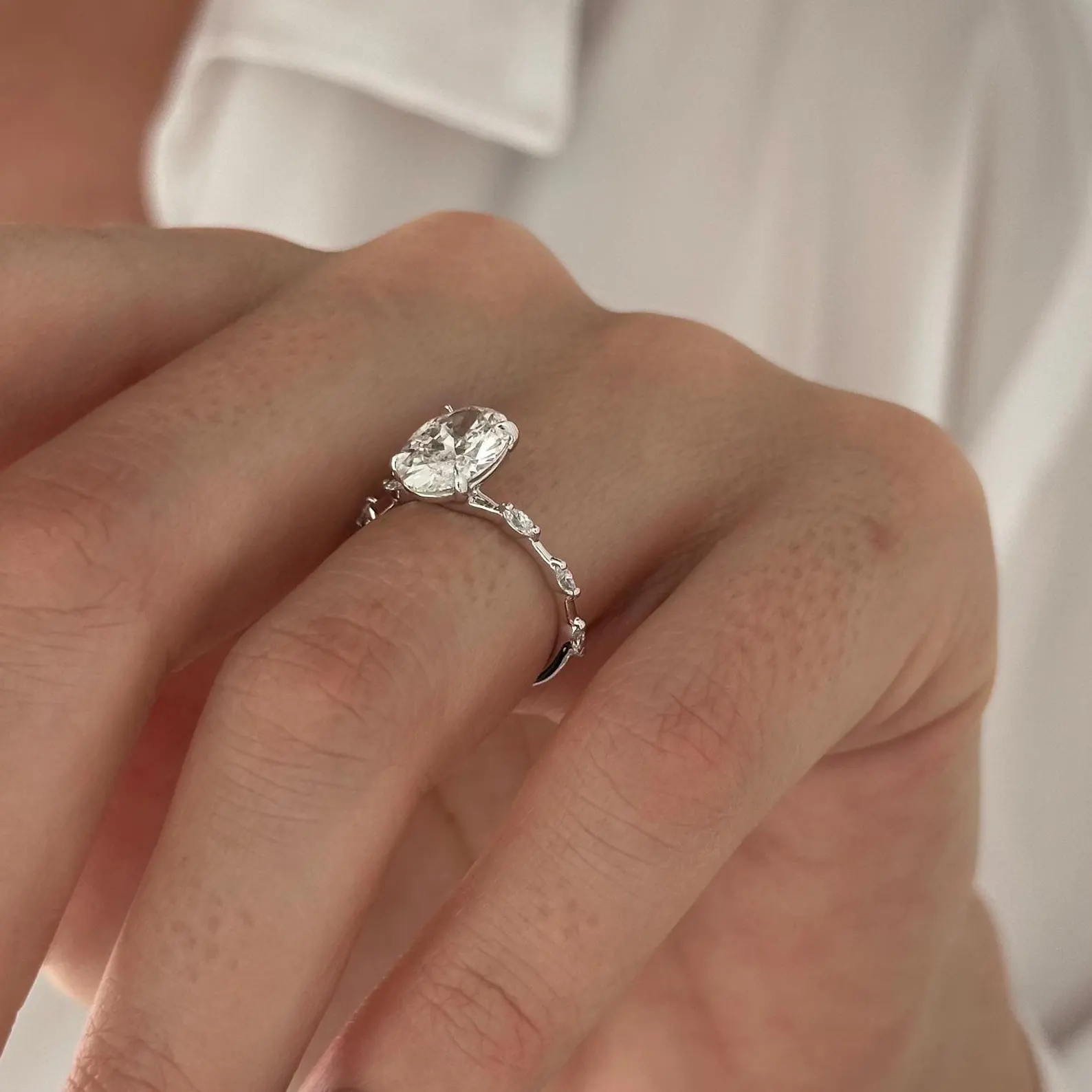 Round Halo, Pave & Split Shank Engagement Ring – 1.93 CT Lab Grown Diamond