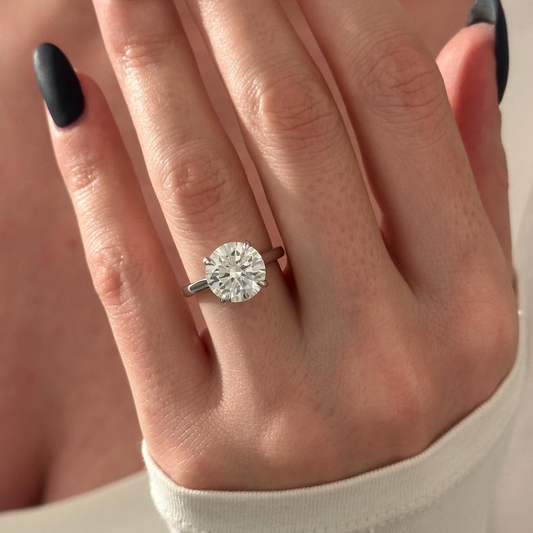 Round Halo, Pave & Split Shank Engagement Ring – 1.93 CT Lab Grown Diamond
