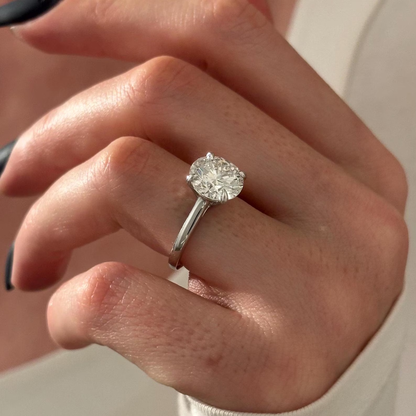 Round Halo, Pave & Split Shank Engagement Ring – 1.93 CT Lab Grown Diamond