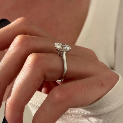 Round Halo, Pave & Split Shank Engagement Ring – 1.93 CT Lab Grown Diamond