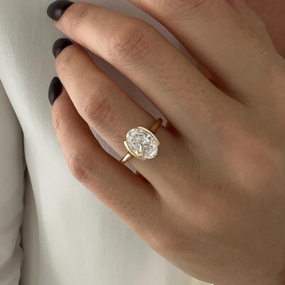 Round Halo, Pave & Split Shank Engagement Ring – 1.93 CT Lab Grown Diamond