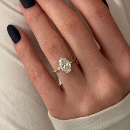 Round Halo, Pave & Split Shank Engagement Ring – 1.93 CT Lab Grown Diamond