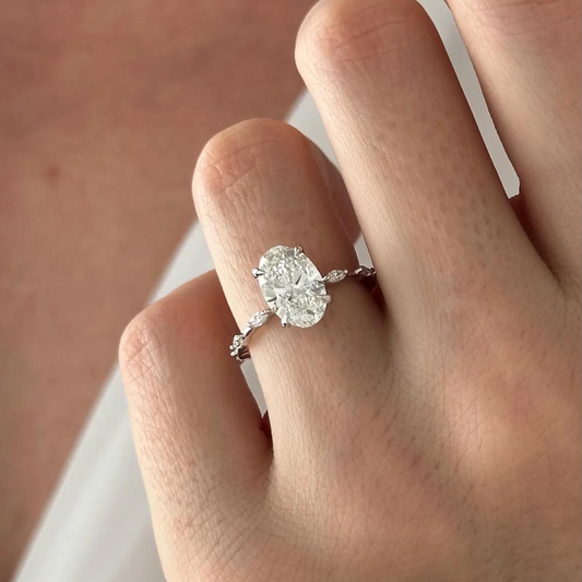 Round Halo, Pave & Split Shank Engagement Ring – 1.93 CT Lab Grown Diamond