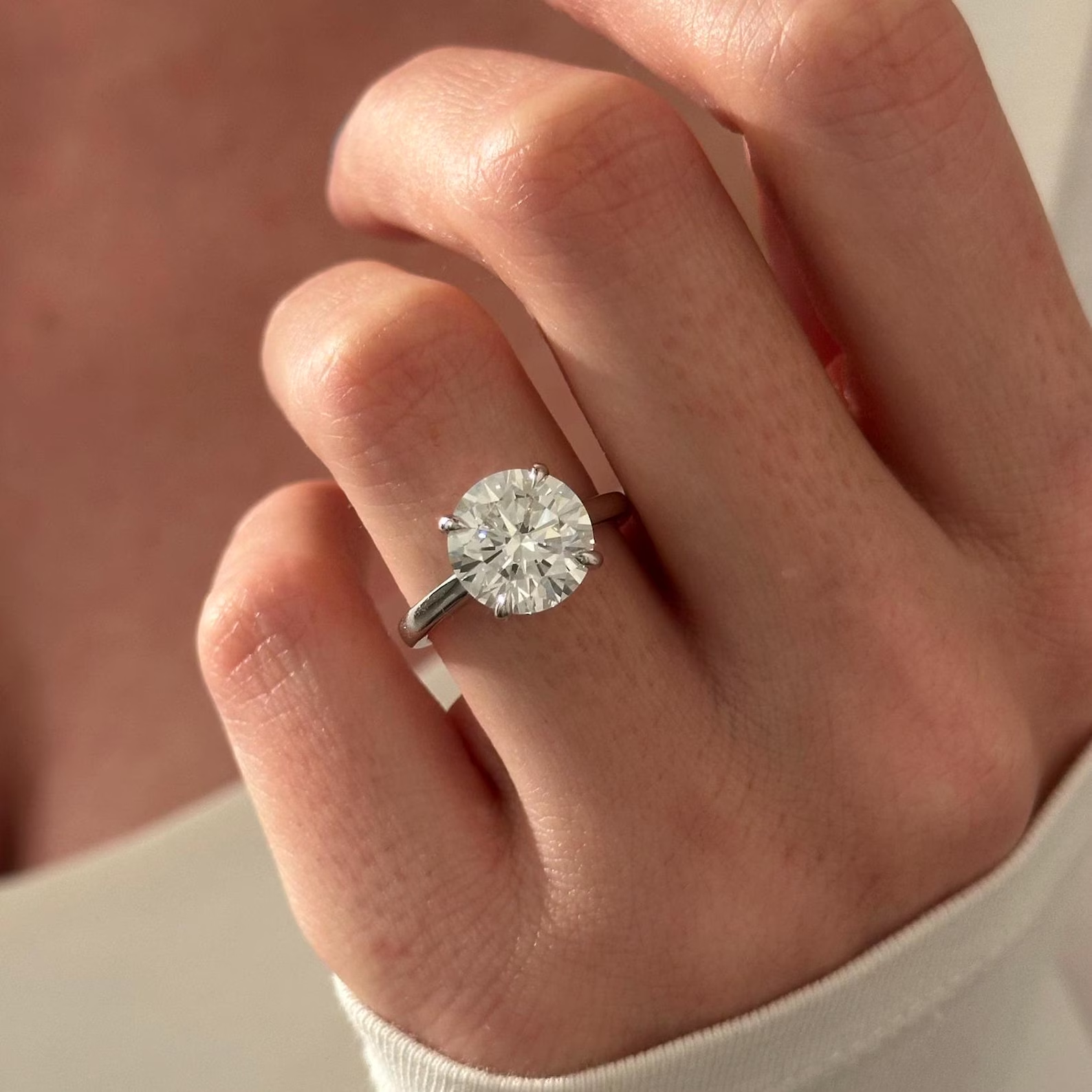 Round Halo, Pave & Split Shank Engagement Ring – 1.93 CT Lab Grown Diamond