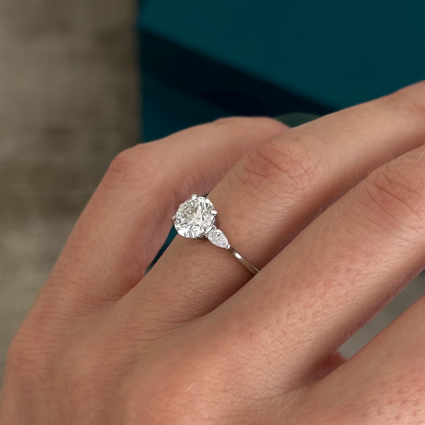 Round Halo, Pave & Split Shank Engagement Ring – 1.93 CT Lab Grown Diamond