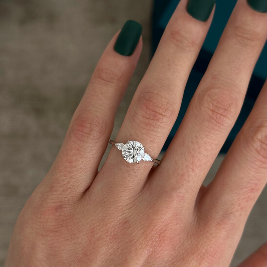 Round Halo, Pave & Split Shank Engagement Ring – 1.93 CT Lab Grown Diamond