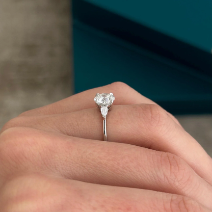 Round Halo, Pave & Split Shank Engagement Ring – 1.93 CT Lab Grown Diamond