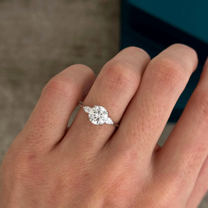 Round Halo, Pave & Split Shank Engagement Ring – 1.93 CT Lab Grown Diamond