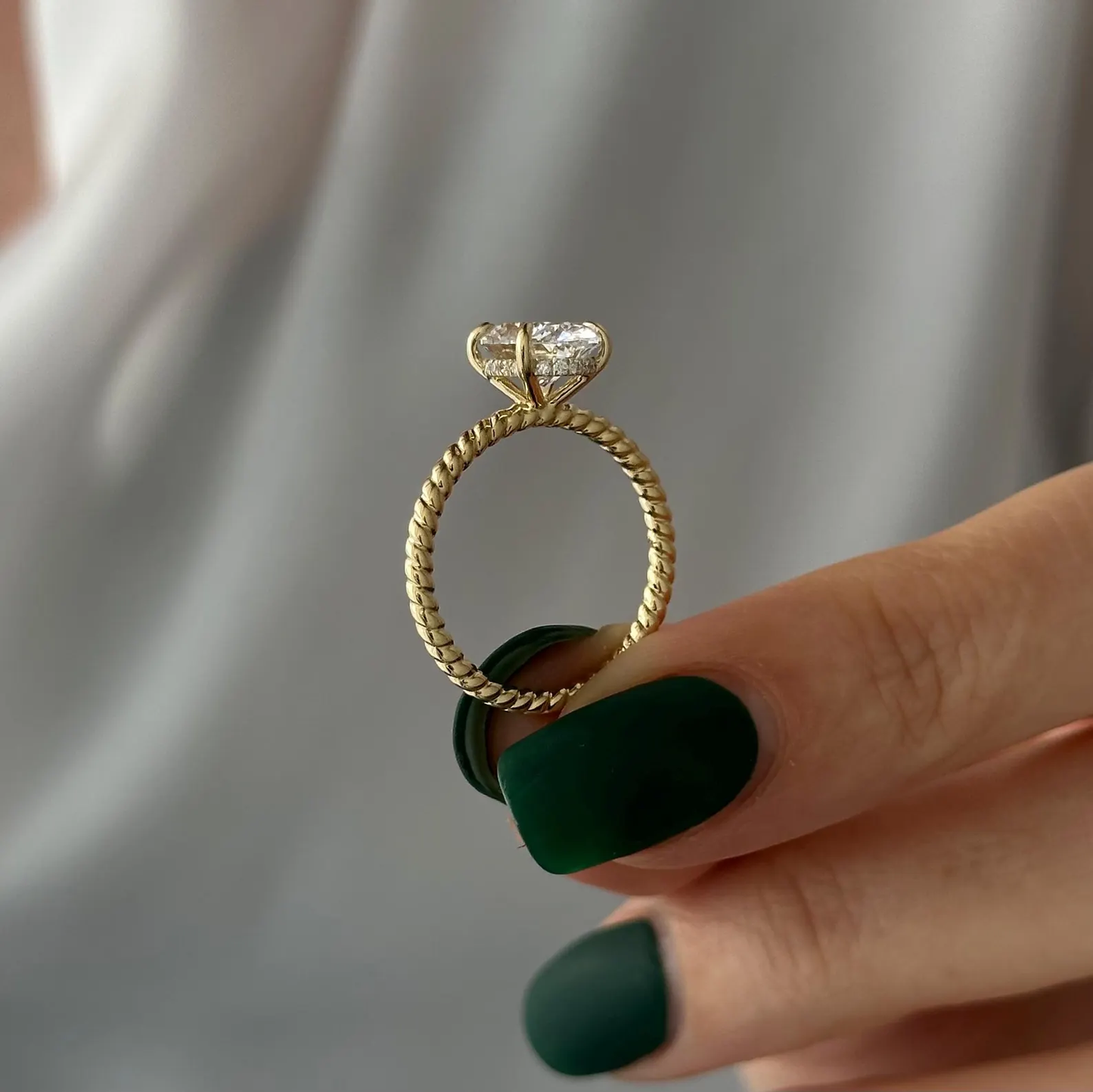 Round Halo, Pave & Split Shank Engagement Ring – 1.93 CT Lab Grown Diamond