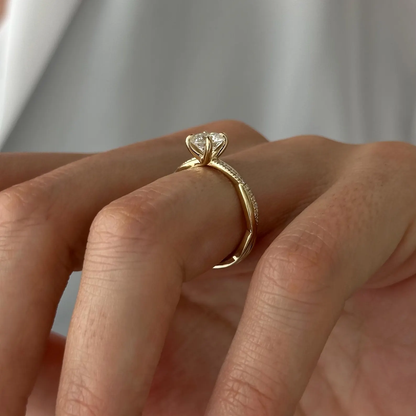 Round Halo, Pave & Split Shank Engagement Ring – 1.93 CT Lab Grown Diamond