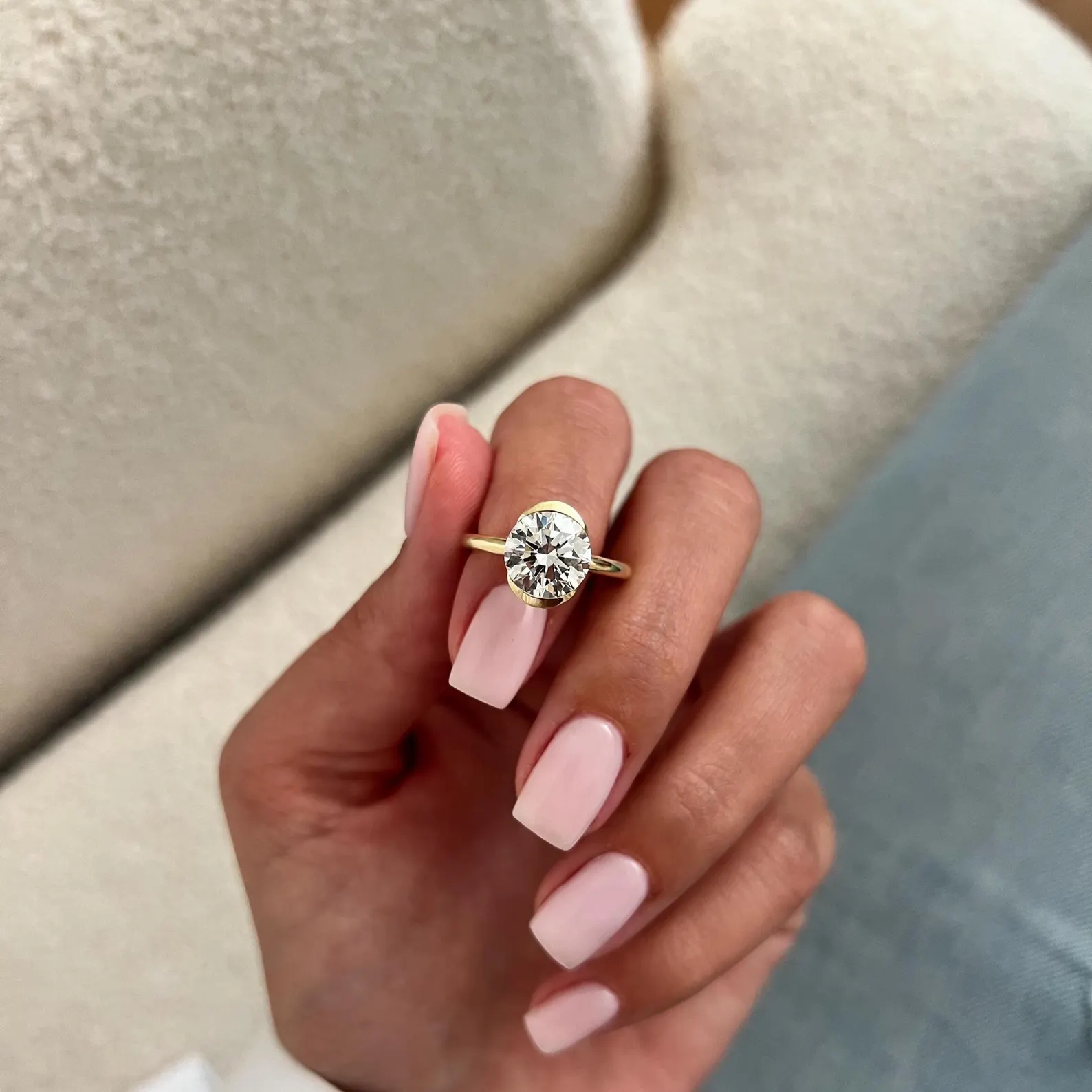 Round Halo, Pave & Split Shank Engagement Ring – 1.93 CT Lab Grown Diamond