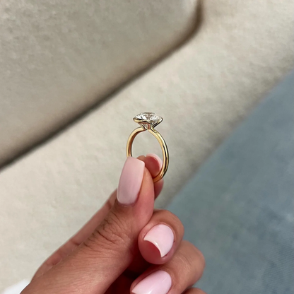 Round Halo, Pave & Split Shank Engagement Ring – 1.93 CT Lab Grown Diamond