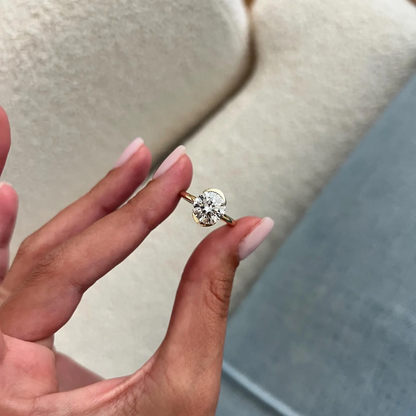 Round Halo, Pave & Split Shank Engagement Ring – 1.93 CT Lab Grown Diamond