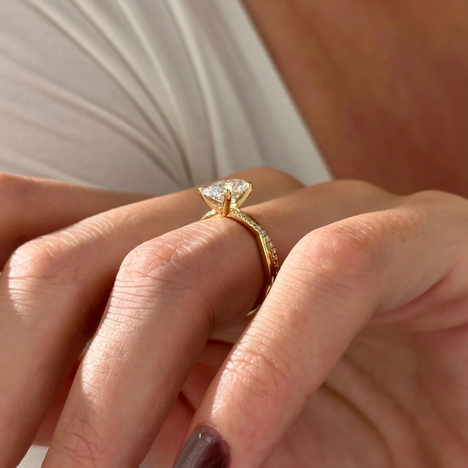 Round Halo, Pave & Split Shank Engagement Ring – 1.93 CT Lab Grown Diamond