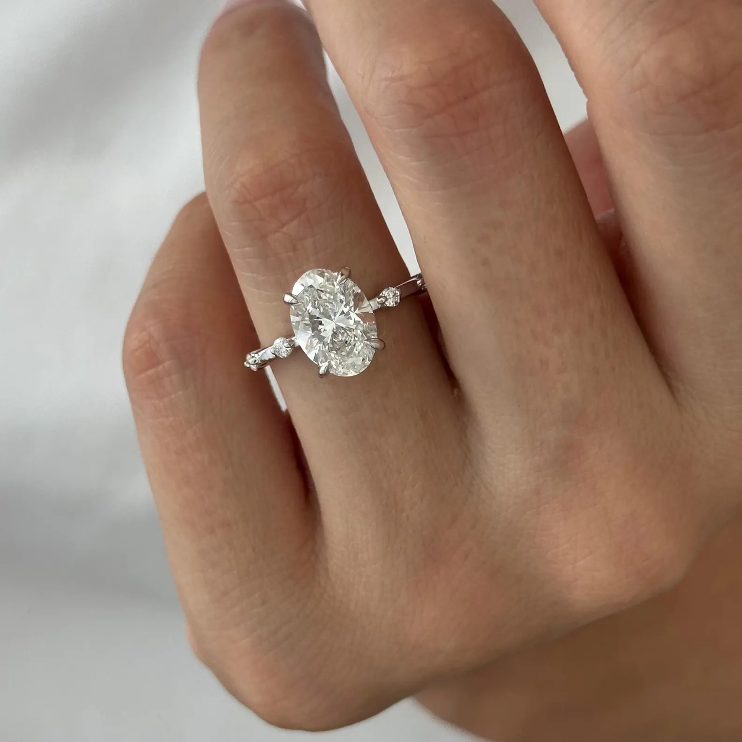 Round Halo, Pave & Split Shank Engagement Ring – 1.93 CT Lab Grown Diamond