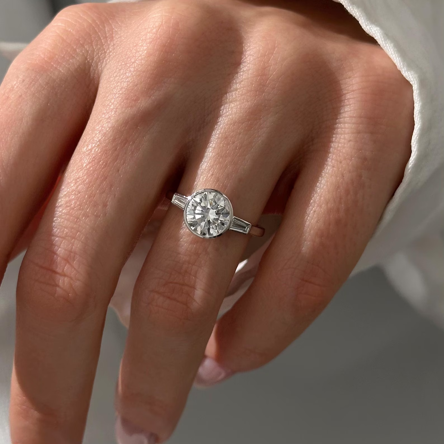 Round Halo, Pave & Split Shank Engagement Ring – 1.93 CT Lab Grown Diamond
