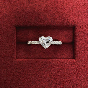 1 CT Heart Cut Moissanite Pave Design Engagement Ring