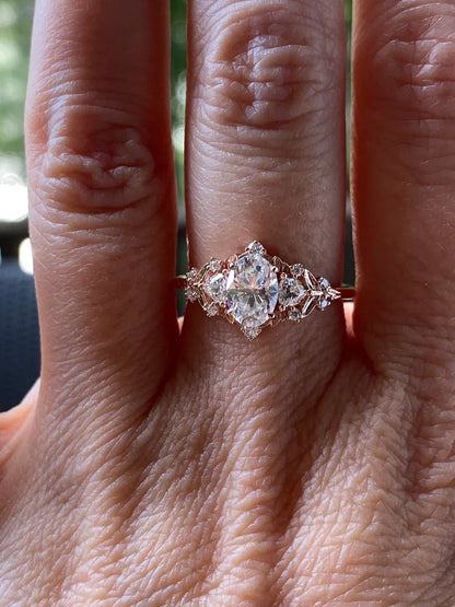 Oval Nature Inspired  Engagement Ring – 1 CT Lab Grown Diamond