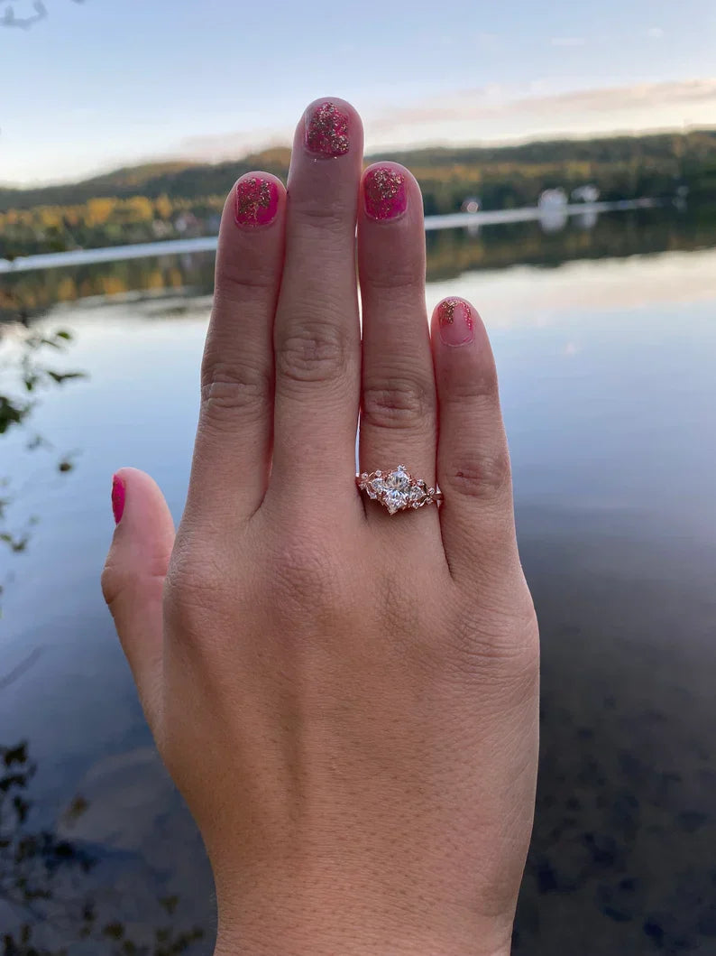 Oval Nature Inspired  Engagement Ring – 1 CT Lab Grown Diamond
