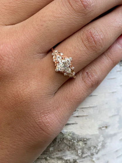 Oval Nature Inspired  Engagement Ring – 1 CT Lab Grown Diamond