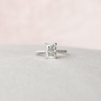 2 CT Radiant Moissanite Pave Engagement Ring (US Size 6.5 Ready To Ship)