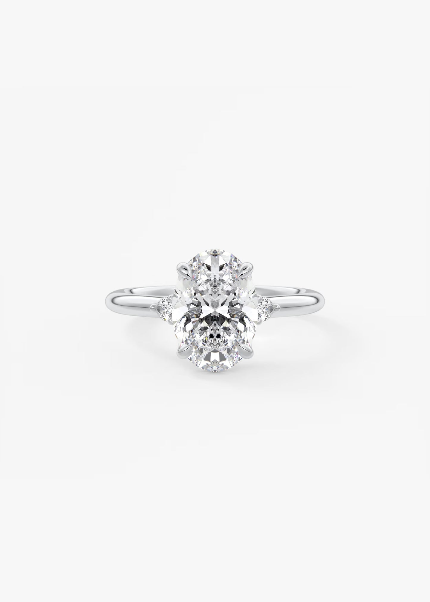Oval Three Stone Lab Grown Diamond Engagement Ring