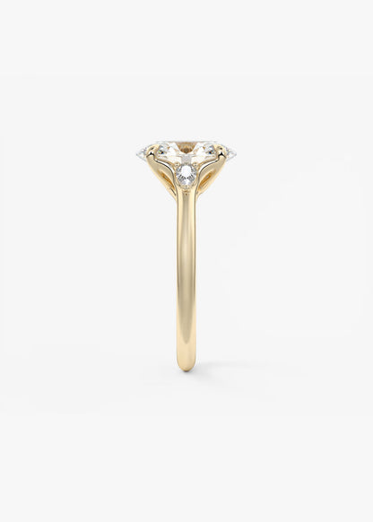Oval Three Stone Lab Grown Diamond Engagement Ring