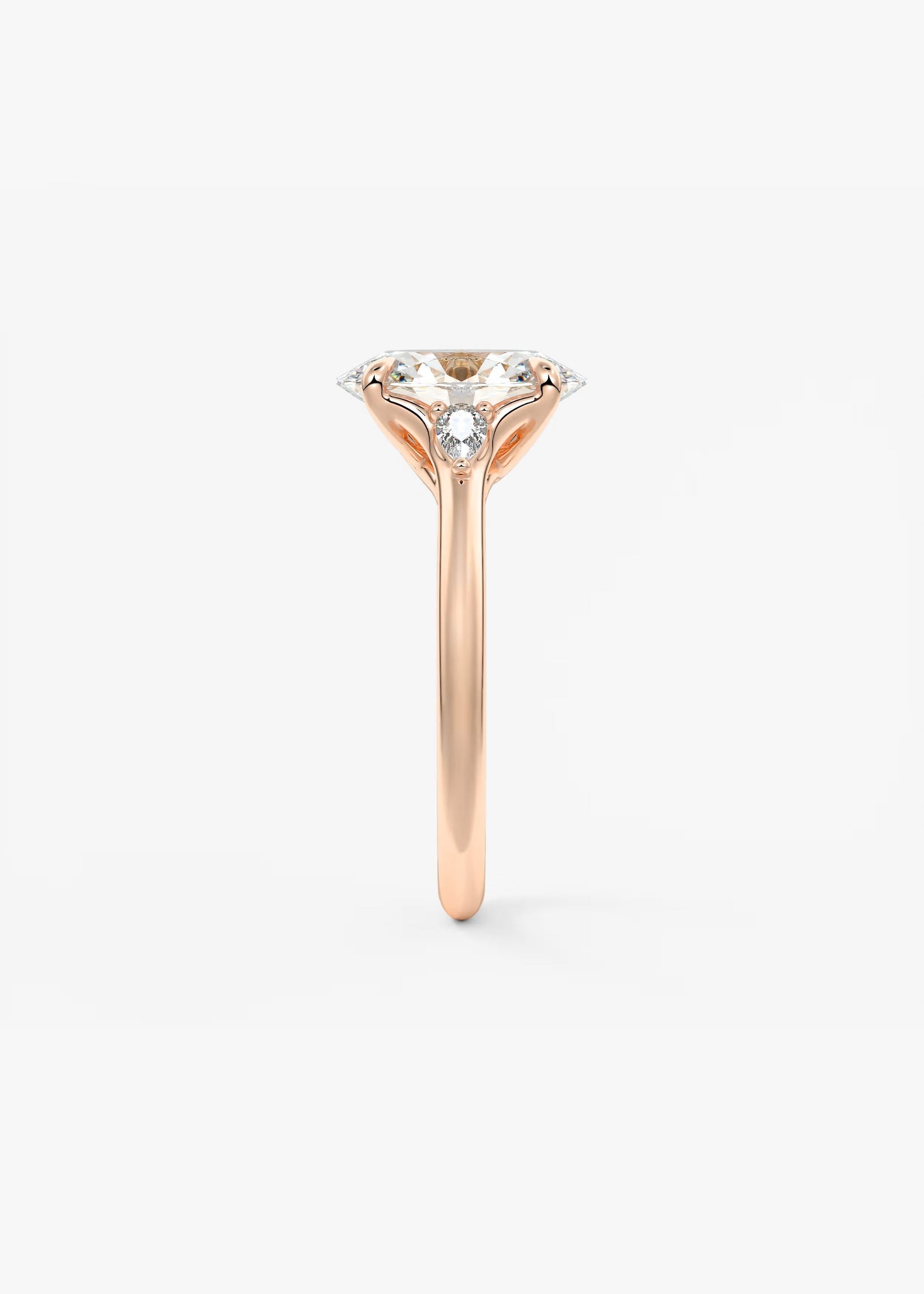Oval Three Stone Lab Grown Diamond Engagement Ring