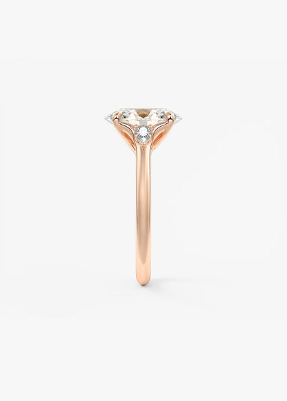 Oval Three Stone Lab Grown Diamond Engagement Ring