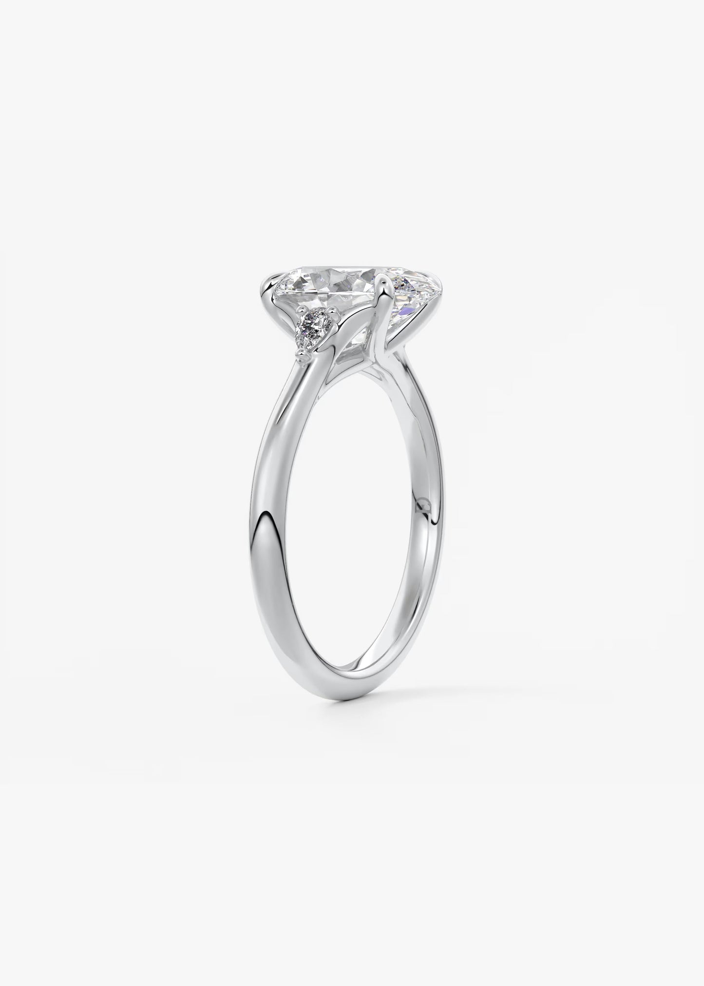 Oval Three Stone Lab Grown Diamond Engagement Ring