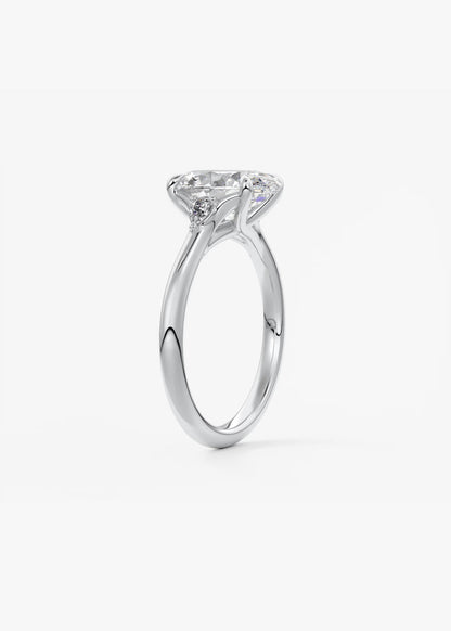 Oval Three Stone Lab Grown Diamond Engagement Ring