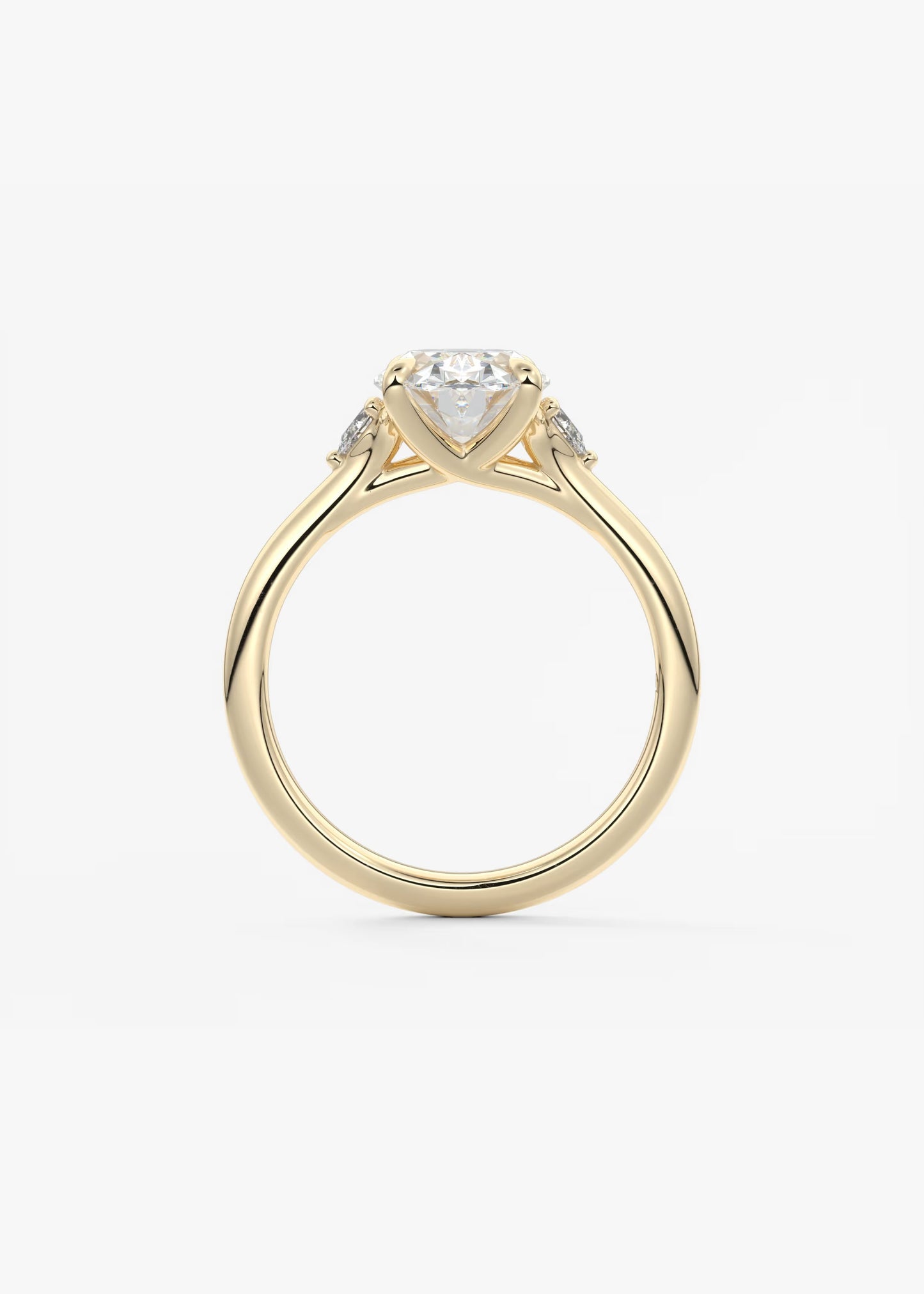 Oval Three Stone Lab Grown Diamond Engagement Ring