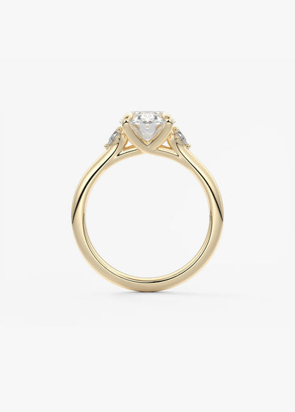 Oval Three Stone Lab Grown Diamond Engagement Ring