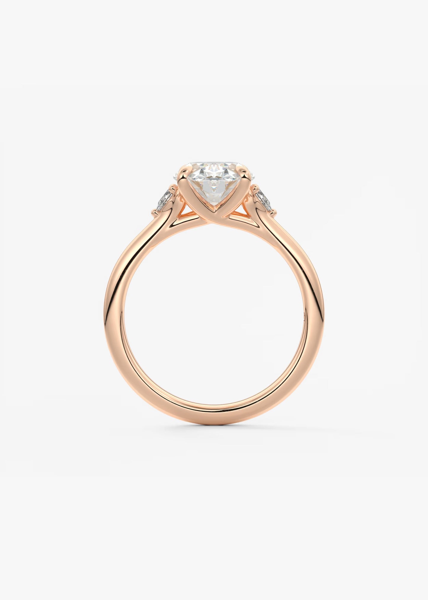 Oval Three Stone Lab Grown Diamond Engagement Ring