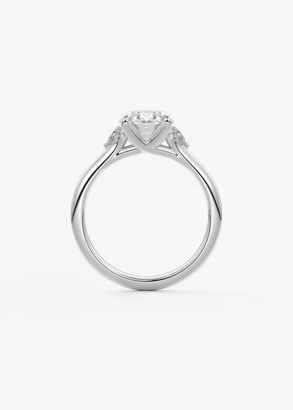 Oval Three Stone Lab Grown Diamond Engagement Ring