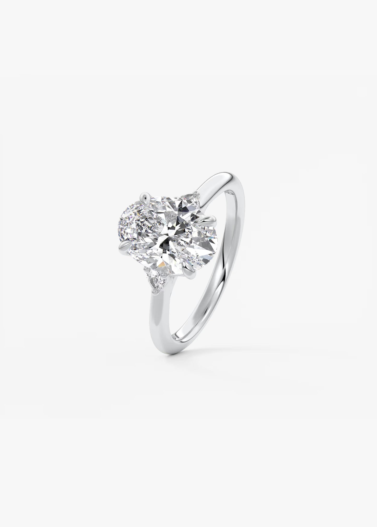 Oval Three Stone Lab Grown Diamond Engagement Ring